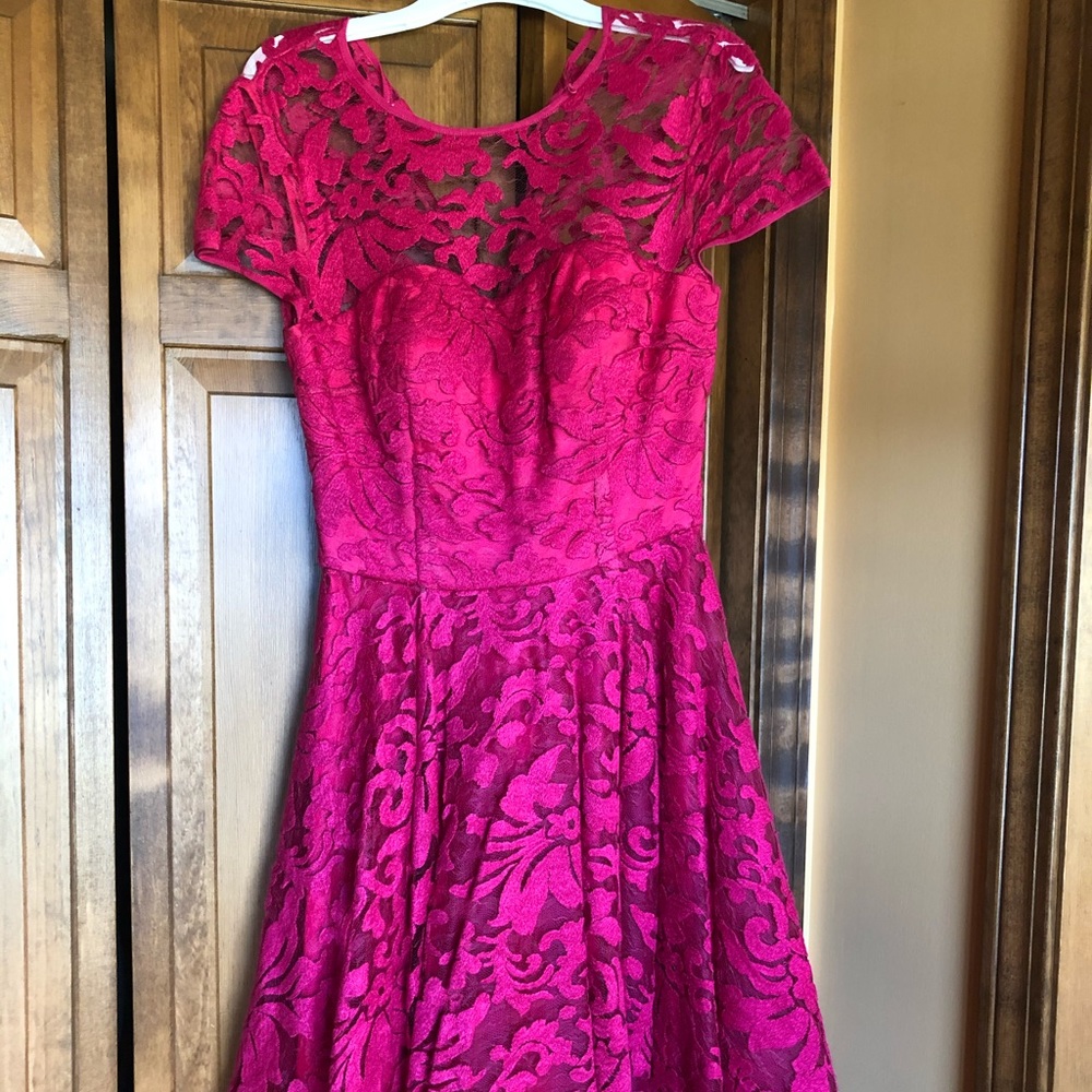 Ted Baker Bright Pink flower embroidery dress